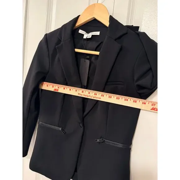 Veronica Beard 0 Core Schoolboy $645 Scuba Blazer Dickey Jacket Fitted Black NWT - Picture 9 of 16